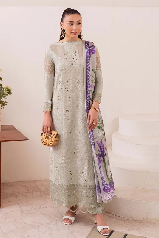 Neeshay Symphony Luxury Lawn Mint Organza – view 1 – Poshaq