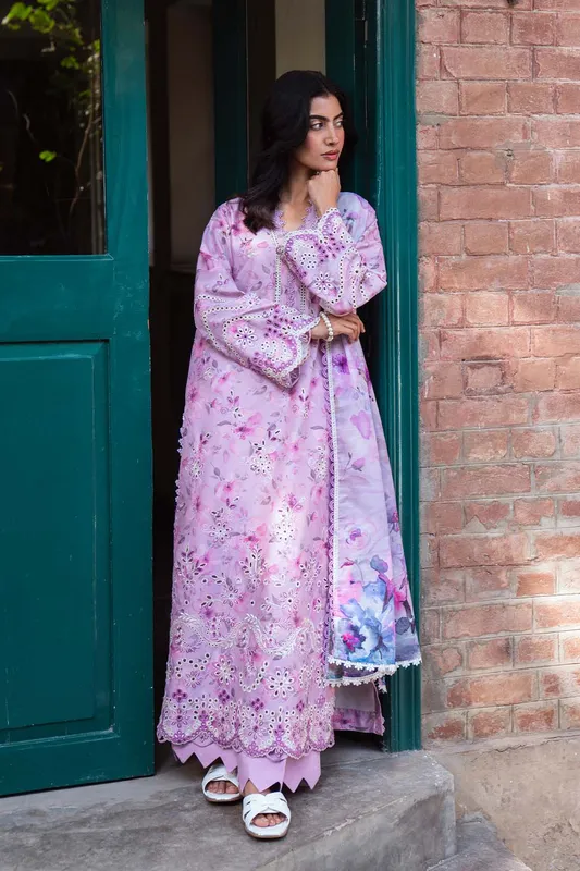 Neeshay Summer Lines Printkari 25 Lilac Cambric – view 1 – Poshaq