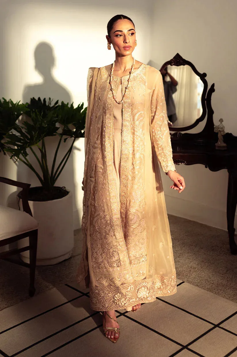 Neeshay Dastaan Luxury Chiffon Beige Organza – view 1 – Poshaq