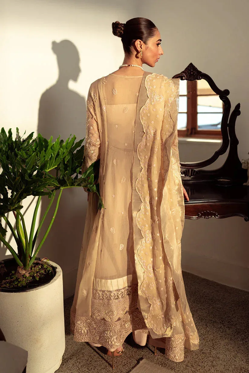 Neeshay Dastaan Luxury Chiffon Beige Organza – view 2 – Poshaq