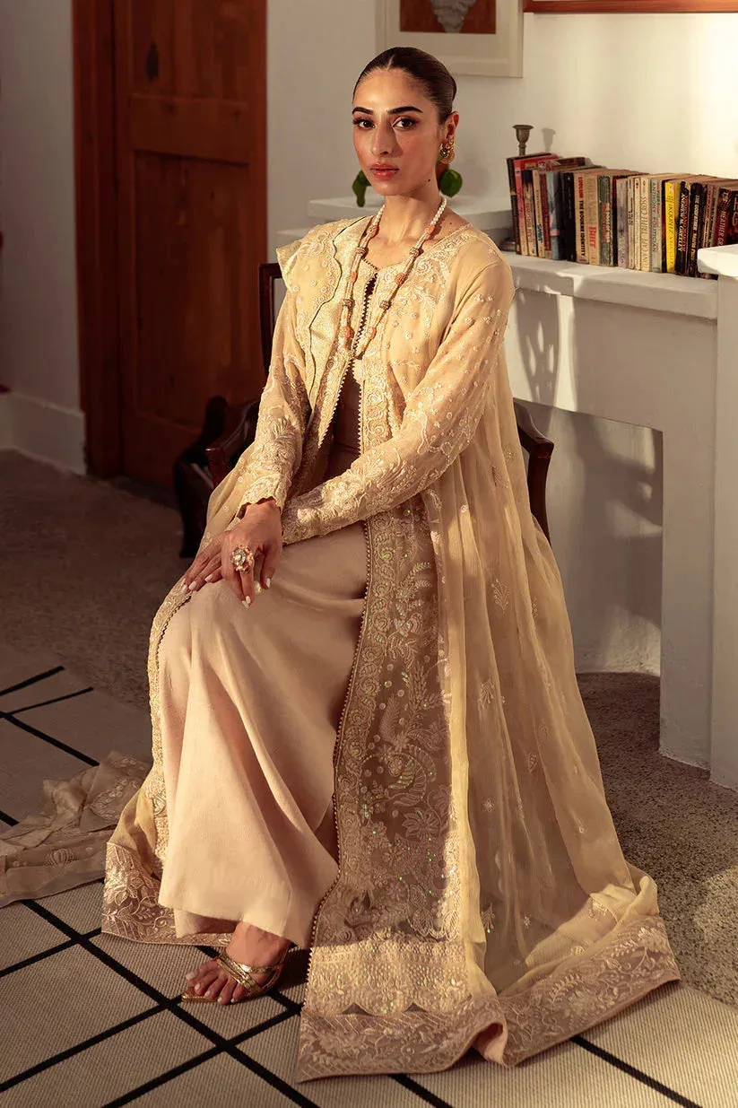 Neeshay Dastaan Luxury Chiffon Beige Organza – view 4 – Poshaq