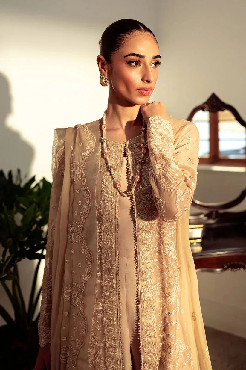 Neeshay Dastaan Luxury Chiffon Beige Organza – view 5 – Poshaq