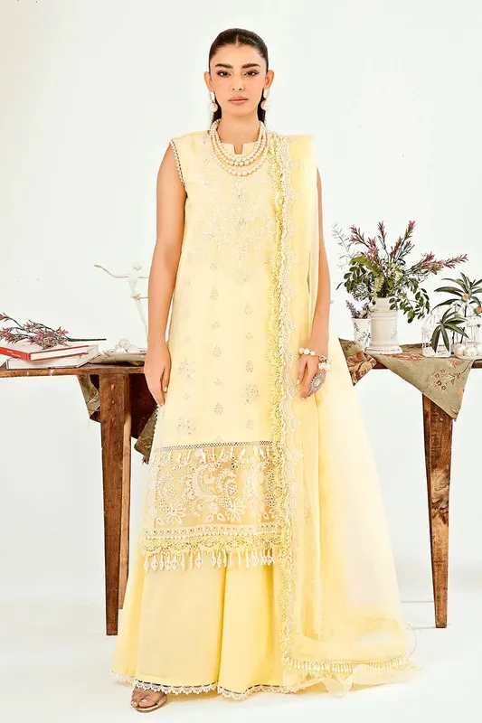 Neeshay Zoella Lawn Collection Yellow Organza – view 1 – Poshaq