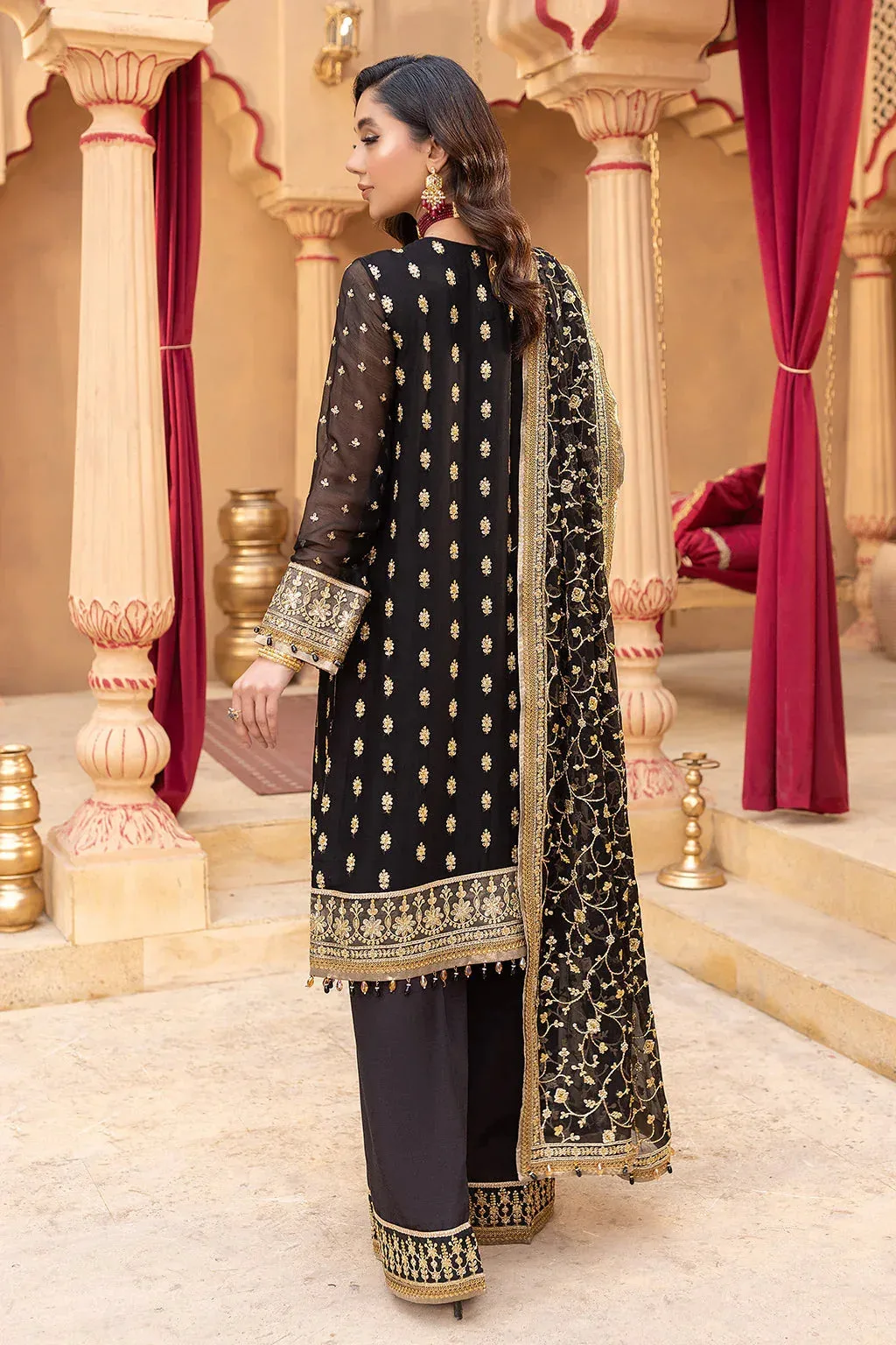 Neeshay Dastgah Festive Formals Black Organza – view 2 – Poshaq
