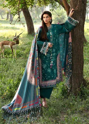 Sadaf Fawad Khan Winter 25 Emerald Green Khaddar – view 1 – Poshaq