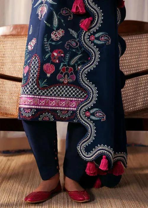 Sadaf Fawad Khan Winter 25 Navy Blue Organza – view 4 – Poshaq