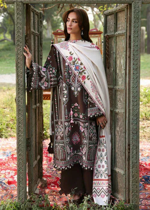 Sadaf Fawad Khan Winter 25 Dark Brown Khaddar – view 1 – Poshaq