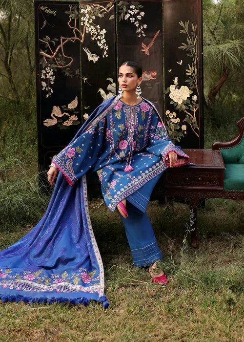 Sadaf Fawad Khan Winter 25 Denium Blue Organza – view 1 – Poshaq