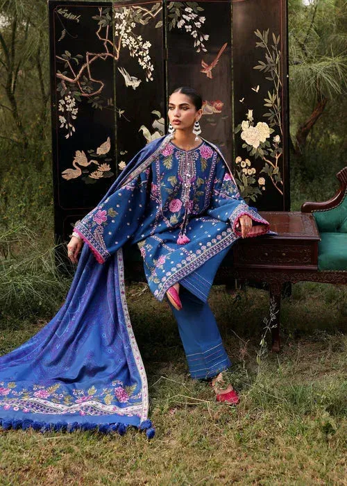 Sadaf Fawad Khan Winter 25 Denium Blue Organza – view 1 – Poshaq
