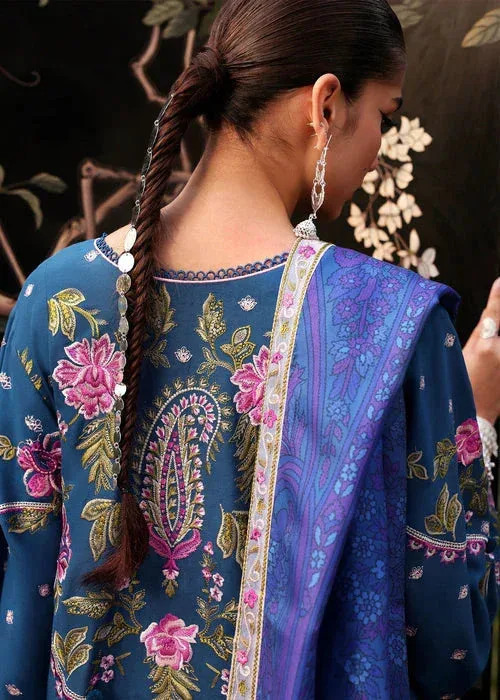 Sadaf Fawad Khan Winter 25 Denium Blue Organza – view 4 – Poshaq