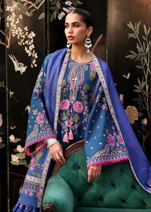Sadaf Fawad Khan Winter 25 Denium Blue Organza – view 6 – Poshaq