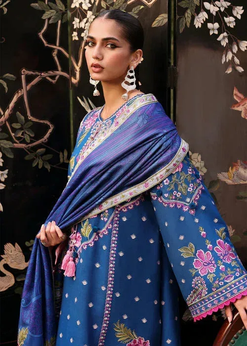 Sadaf Fawad Khan Winter 25 Denium Blue Organza – view 7 – Poshaq