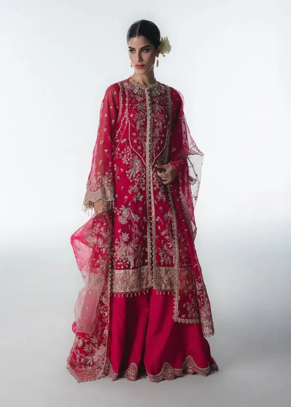 Sadaf Fawad Khan Festive 25 Haute Red Organza – view 1 – Poshaq