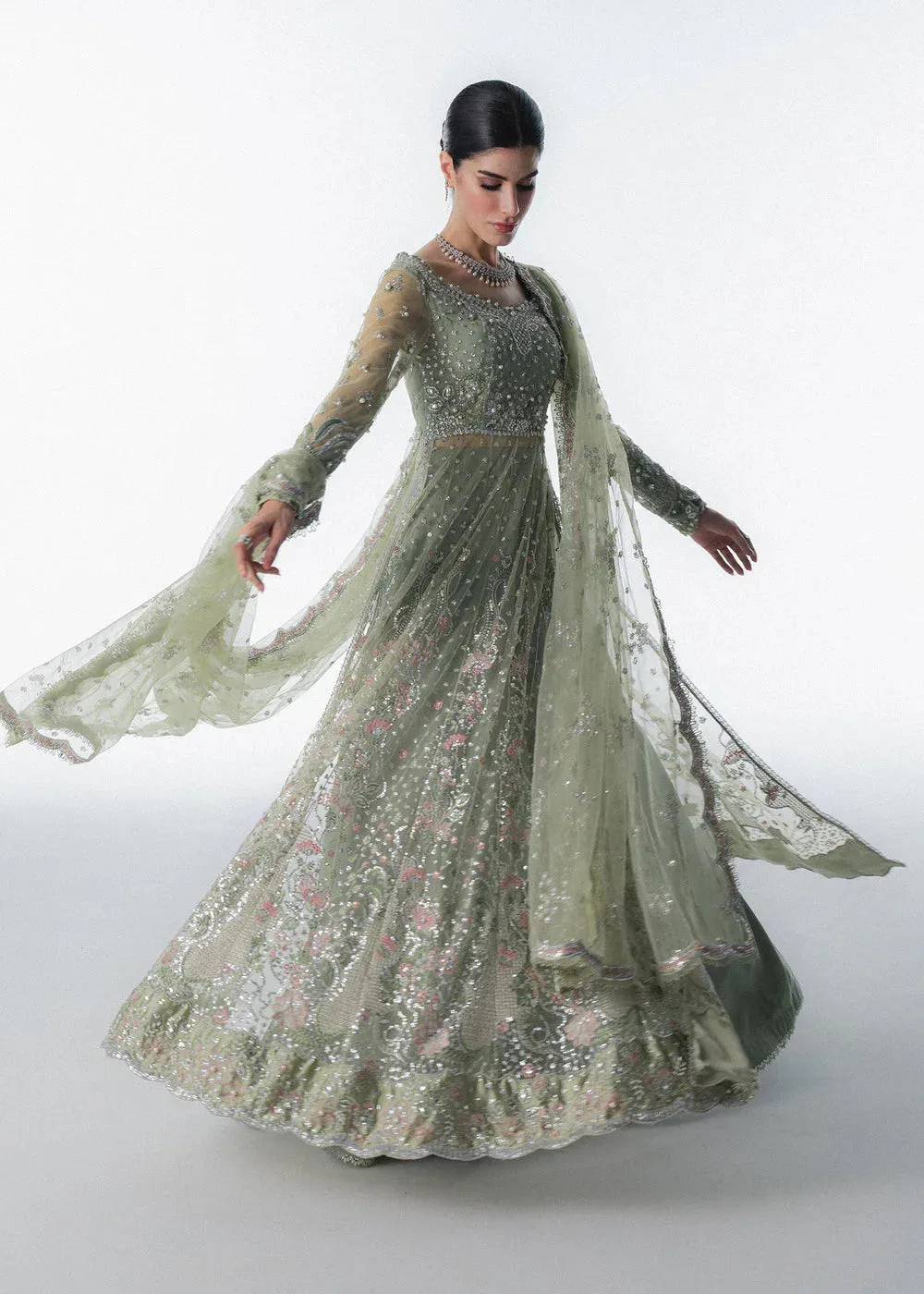 Sadaf Fawad Khan Festive 25 Mint Net – view 1 – Poshaq