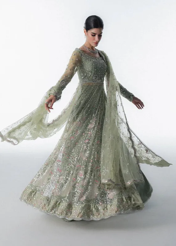 Sadaf Fawad Khan Festive 25 Mint Net – view 1 – Poshaq