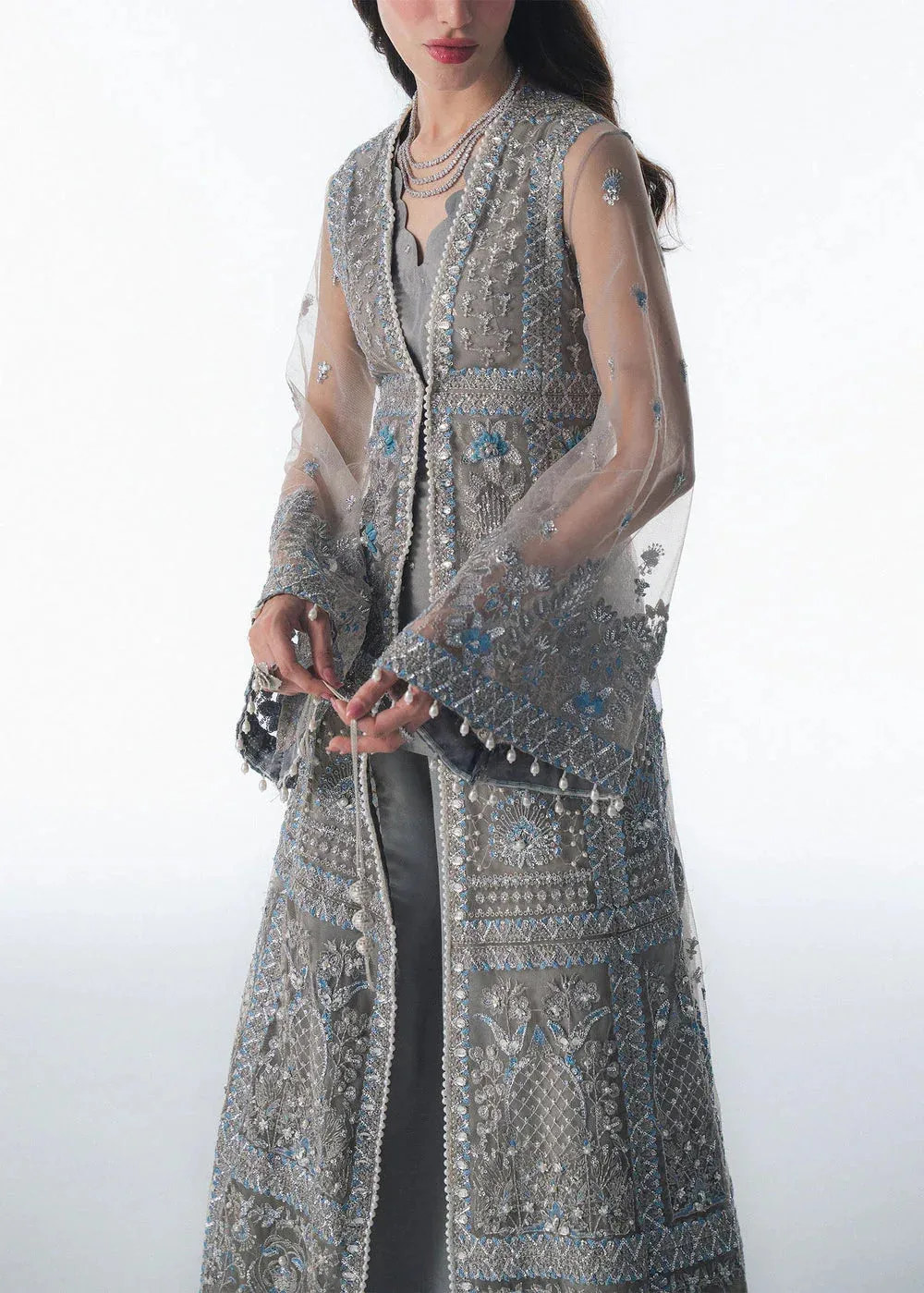 Sadaf Fawad Khan Festive 25 Grey Silk – view 3 – Poshaq