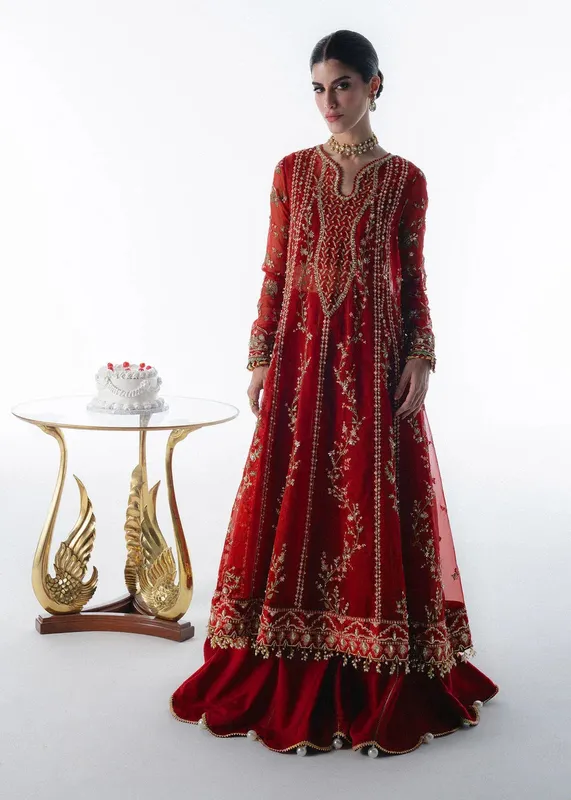 Sadaf Fawad Khan Festive 25 Haute Red Organza – view 1 – Poshaq