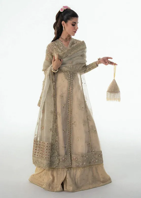 Sadaf Fawad Khan Festive 25 Ivory Gold Organza – view 1 – Poshaq