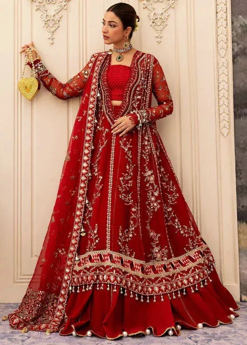 Sadaf Fawad Khan Wedding Festive 25 Maroon Organza – view 1 – Poshaq