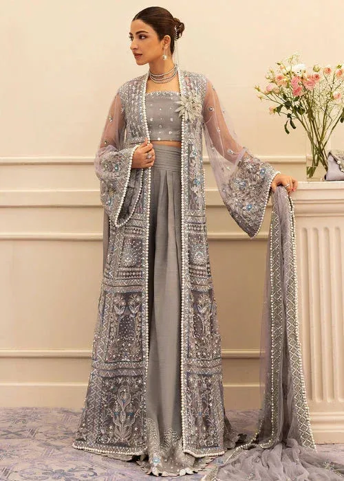 Sadaf Fawad Khan Wedding Festive 25 Grey Silk – view 1 – Poshaq