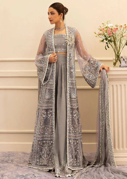 Sadaf Fawad Khan Wedding Festive 25 Grey Silk – view 1 – Poshaq