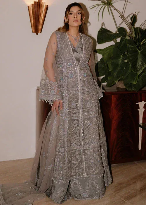 Sadaf Fawad Khan Wedding Festive 25 Grey Silk – view 4 – Poshaq