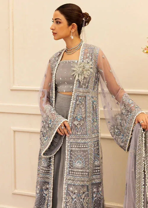 Sadaf Fawad Khan Wedding Festive 25 Grey Silk – view 5 – Poshaq