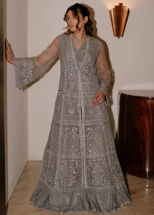 Sadaf Fawad Khan Wedding Festive 25 Grey Silk – view 6 – Poshaq