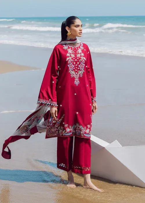Sadaf Fawad Khan Siraa Lawn 25 Red Organza – view 1 – Poshaq