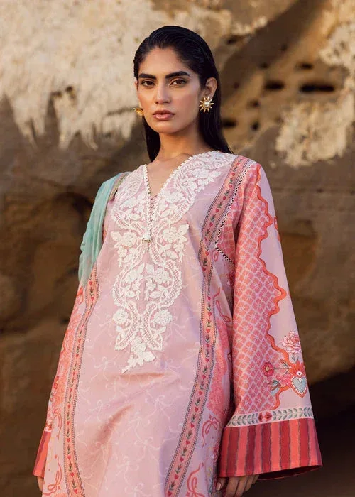 Sadaf Fawad Khan Siraa Lawn 25 Pink Organza – view 3 – Poshaq