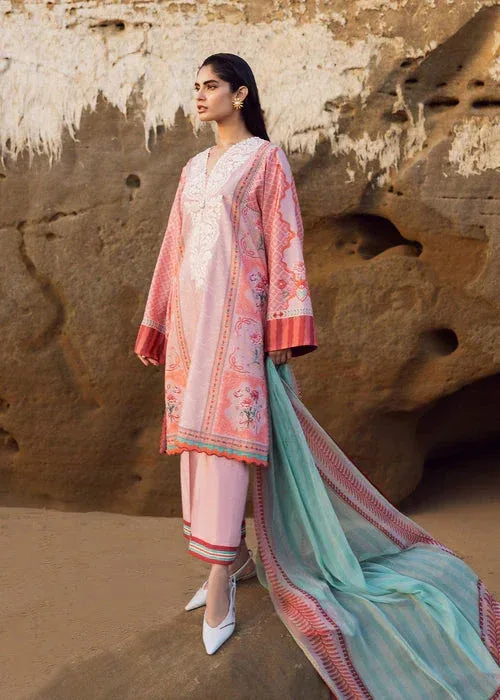 Sadaf Fawad Khan Siraa Lawn 25 Pink Organza – view 4 – Poshaq
