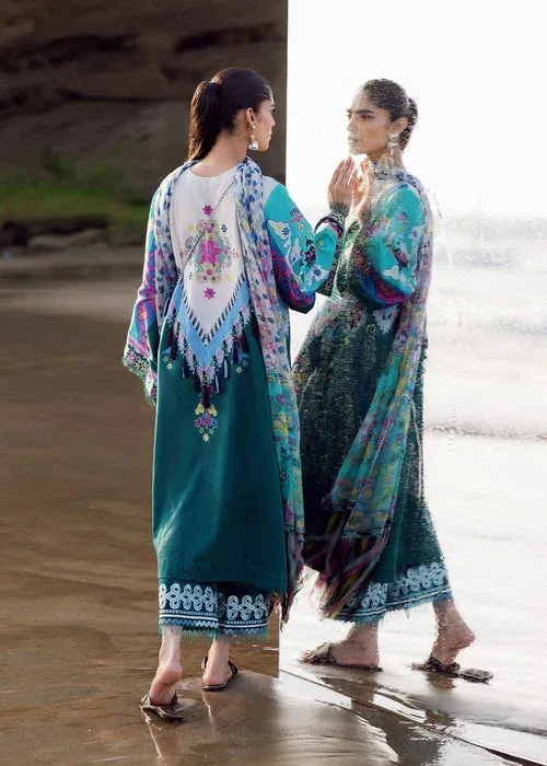 Sadaf Fawad Khan Siraa Lawn 25 Sea Green Organza – view 2 – Poshaq