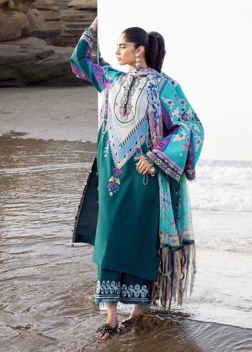 Sadaf Fawad Khan Siraa Lawn 25 Sea Green Organza – view 5 – Poshaq