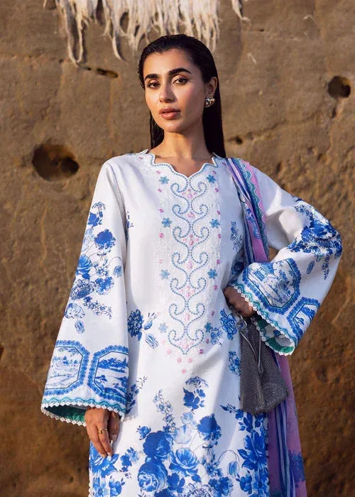 Sadaf Fawad Khan Siraa Lawn 25 White Organza – view 3 – Poshaq