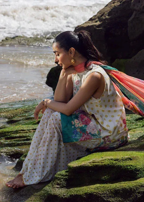 Sadaf Fawad Khan Siraa Lawn 25 Off White Organza – view 5 – Poshaq