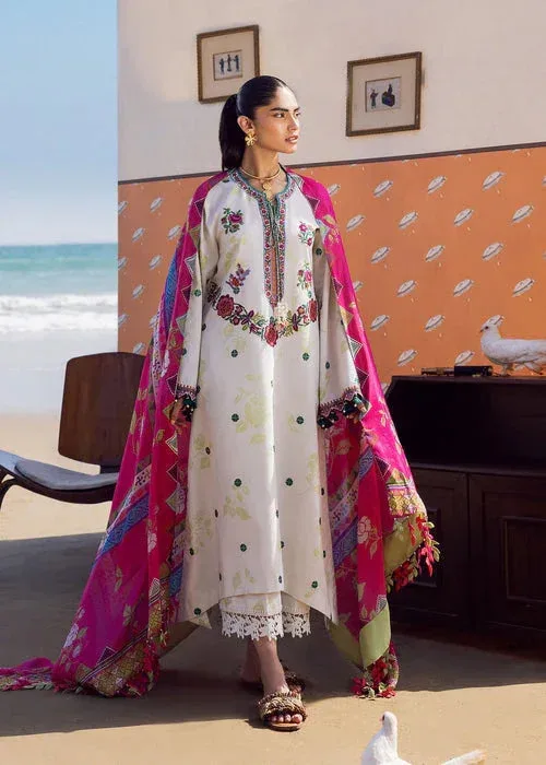Sadaf Fawad Khan Siraa Lawn 25 White Organza – view 1 – Poshaq