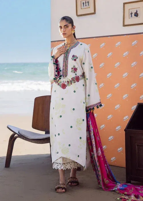 Sadaf Fawad Khan Siraa Lawn 25 White Organza – view 4 – Poshaq
