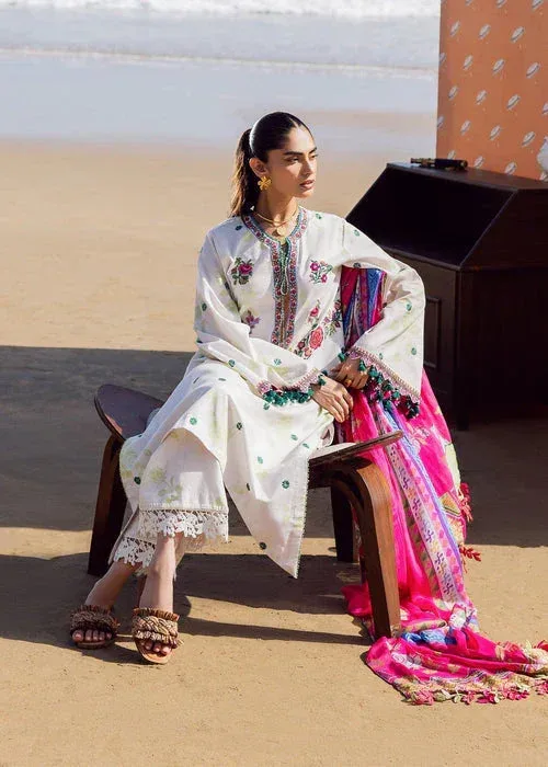 Sadaf Fawad Khan Siraa Lawn 25 White Organza – view 5 – Poshaq