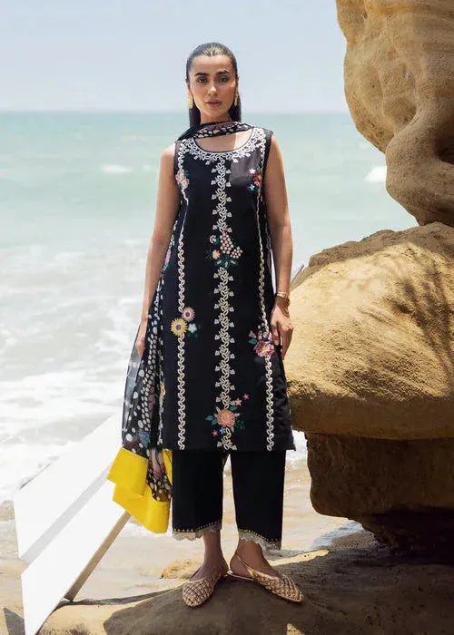 Sadaf Fawad Khan Siraa Lawn 25 Black Organza – view 1 – Poshaq