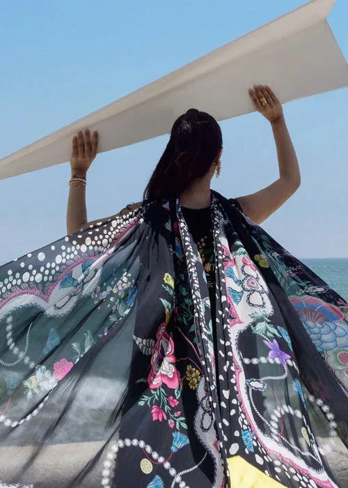 Sadaf Fawad Khan Siraa Lawn 25 Black Organza – view 3 – Poshaq