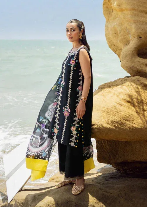 Sadaf Fawad Khan Siraa Lawn 25 Black Organza – view 4 – Poshaq