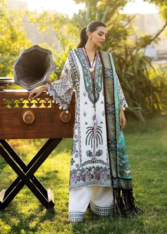 Sadaf Fawad Khan Siraa Lawn 25 White Organza – view 1 – Poshaq