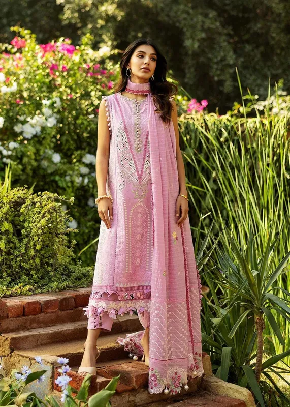 Sadaf Fawad Khan Siraa Lawn 25 Pink Organza – view 1 – Poshaq