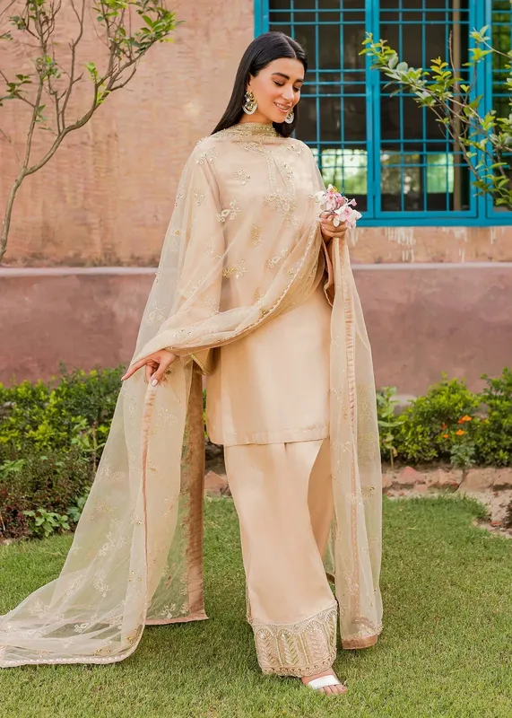 Sadaf Fawad Khan Zinnia Festive Formals Beige Raw Silk – view 1 – Poshaq
