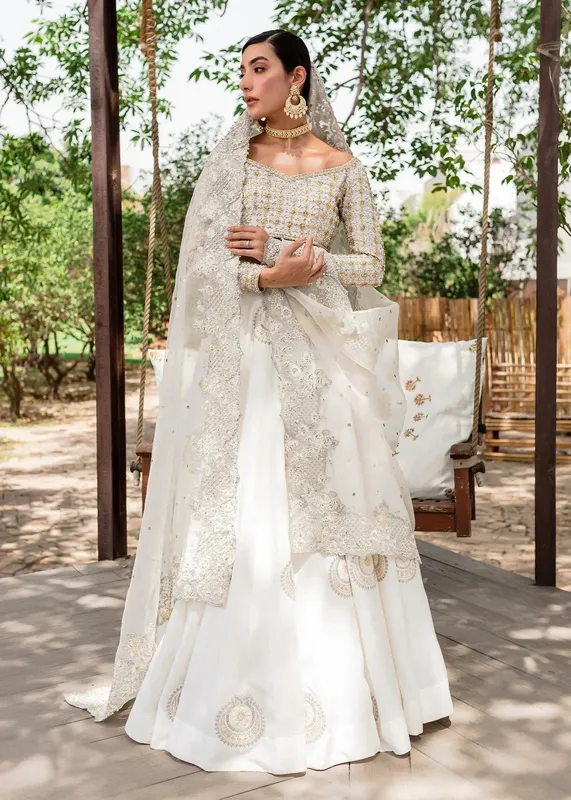 Sadaf Fawad Khan Zinnia Festive Formals White Raw Silk – view 1 – Poshaq