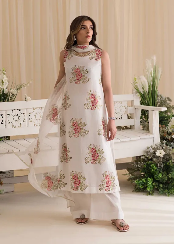 Sadaf Fawad Khan Lyla Festive Pret White Chiffon – view 1 – Poshaq