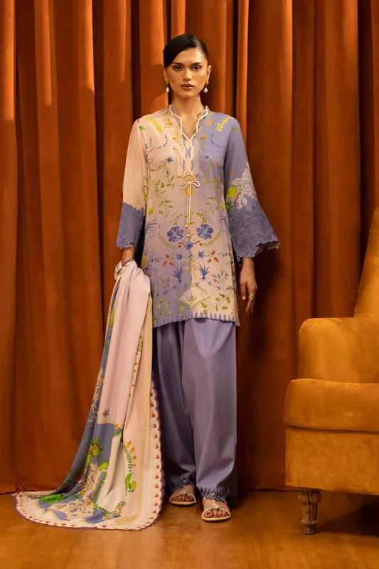 Sana Safinaz Muzlin Winter 25 pastel purple Organza – view 1 – Poshaq