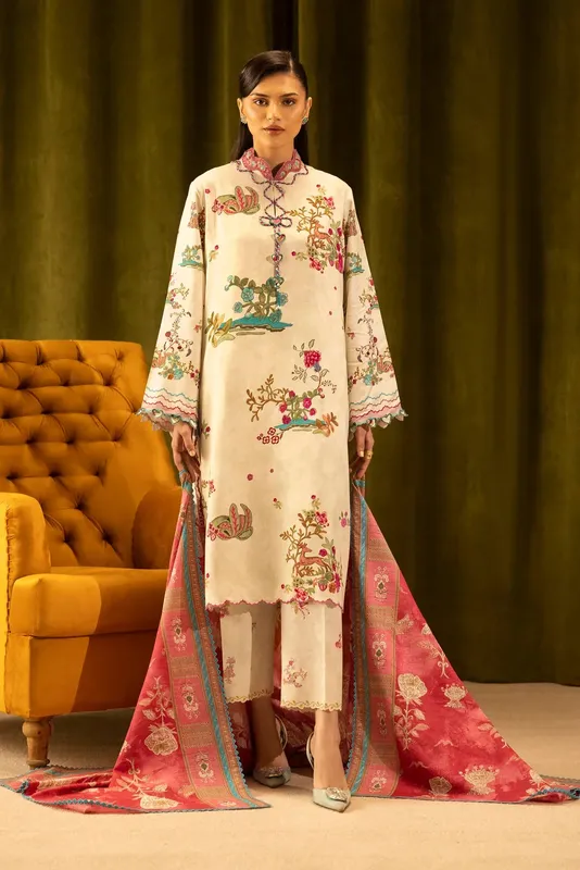 Sana Safinaz Muzlin Winter 25 Off White Organza – view 1 – Poshaq