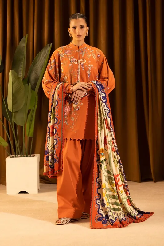 Sana Safinaz Muzlin Winter 25 Orange Cotton – view 1 – Poshaq