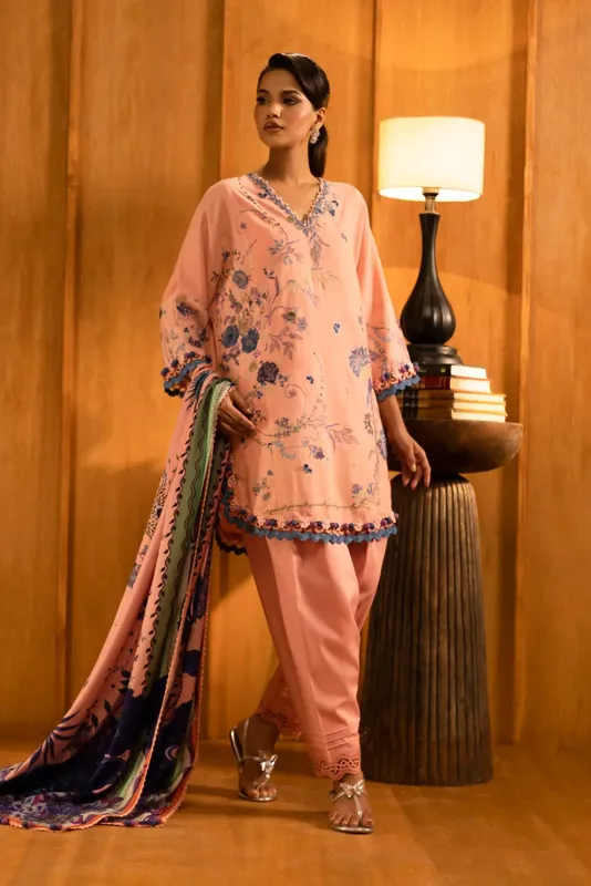 Sana Safinaz Muzlin Winter 25 Baby Pink Organza – view 1 – Poshaq